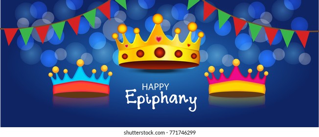 Vector abstract illustration for Happy Epiphany Day with nice and creative design in a background with stylish text for Christian holiday.
