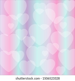 Vector abstract illustration. Hearts on a light bright background.
