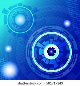 Vector Abstract  Illustration high  technology  blue color background. Hi-tech digital  concept