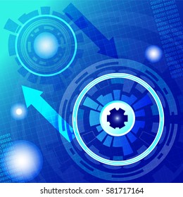 Vector Abstract  Illustration high  technology  blue color background. Hi-tech digital  concept