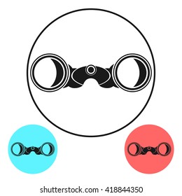 Vector, abstract illustration icon of binoculars in a linear style for graphic and web design.
