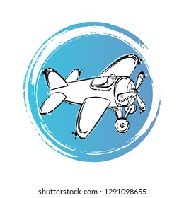 Vector abstract illustration icons. Airplane icon, start up, flight, airline company, air transport, vacation,