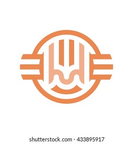 Vector abstract of illustration icons based on the letter W. logo template for Wing