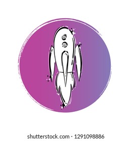 Vector abstract illustration icons. Icon rocket, start up, flight, space, air transport