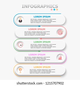 Vector abstract illustration. Infographics. Five options.