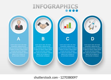 Vector abstract illustration. Infographics. Five options.