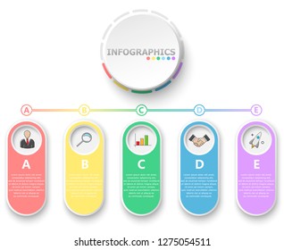 Vector abstract illustration. Infographics. Five options.