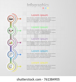 Vector abstract illustration. Infographics. Five options.