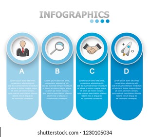 Vector abstract illustration. Infographics. Four options.