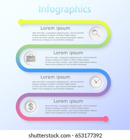 Vector abstract illustration. Infographics. Four options.