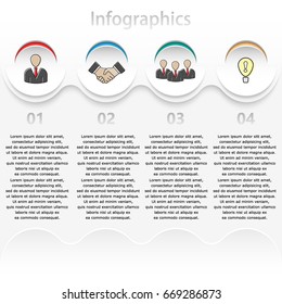 Vector abstract illustration. Infographics. Four options.