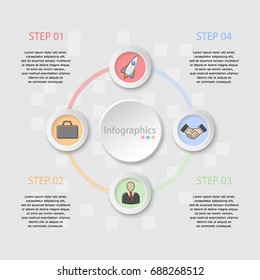 Vector abstract illustration. Infographics. Four options.