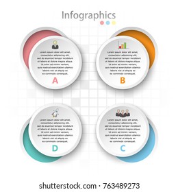 Vector abstract illustration. Infographics. Four options.
