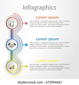 Vector Abstract Illustration. Infographics. Three Steps.