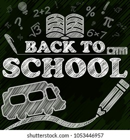 Vector abstract illustration. Isolated logo in a design. The concept of back to school. Scribble style in 10 EPS.
