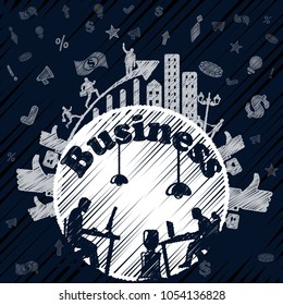 Vector abstract illustration. Isolated logo in a design. The concept of business. Scribble style in 10 EPS