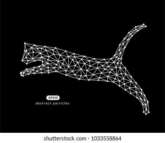 Vector abstract illustration of jumping cat. Eps 10. You can easily change color.