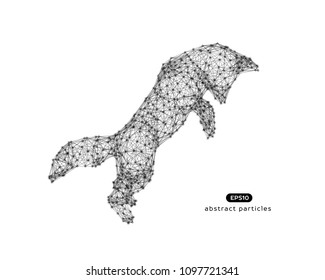 Vector abstract illustration of jumping fox. You can easily change color.