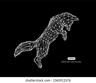 Vector abstract illustration of jumping fox. You can easily change color.
