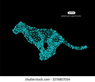 Vector abstract illustration of jumping puma. Eps 10. You can easily change color.