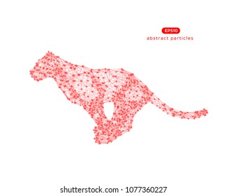 Vector abstract illustration of jumping puma. Eps 10. You can easily change color.