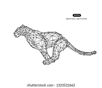 Vector abstract illustration of jumping puma. Eps 10. You can easily change color.