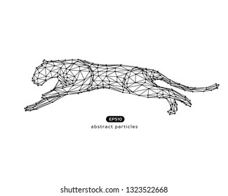 Vector abstract illustration of jumping puma. Eps 10. You can easily change color.