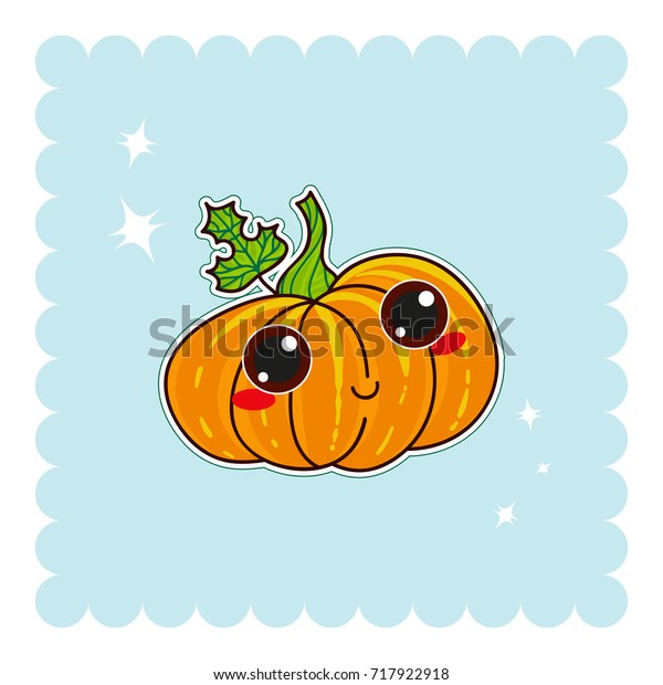 Vector Abstract Illustration Kawaii Pumpkin Halloween Stock Vector