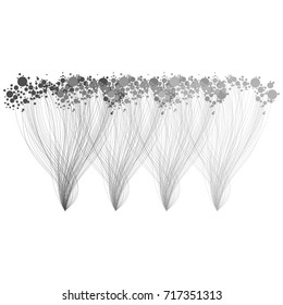 Vector abstract illustration with lines and circles in black and white colors