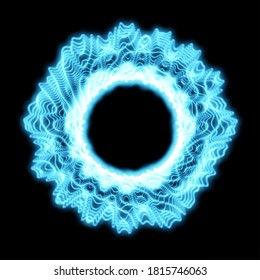 Vector abstract illustration made of particles. Energy field or opened time portal. 