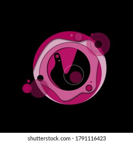 Ilustración vectorial abstracta hecha en color púrpura. Ilustración para postales, logotipo, tarjeta, impresión .
