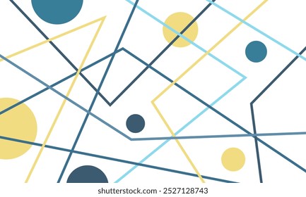 Ilustración abstracta de Vector para el Nuevo año y Navidades. Imagen de líneas y circunferencias en azul y amarillo. Patrón de invierno para Anuncios y postales.