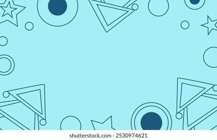 Vector abstract illustration for New Year and Christmas. Image of simple triangular Christmas tree and circles in blue. Winter pattern for banners and postcards.