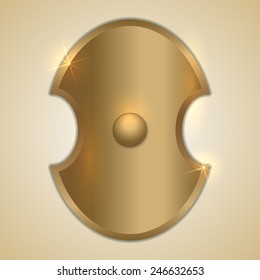 Vector abstract illustration of old golden Greek shield