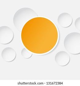Vector abstract illustration with orange and grey paper bubbles