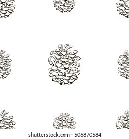 Vector abstract illustration of a pine cone. Seamless pattern for your design.