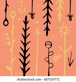 Vector abstract illustration. Plants. Poster, print.