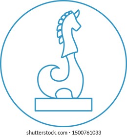 Vector Abstract Illustration Of Puerto Vallarta Unicorn Sculptur In Mexico Isolated