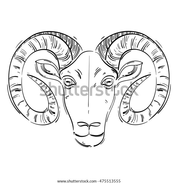 Vector Abstract Illustration Ram Aries Horoscope Stock Vector (royalty 