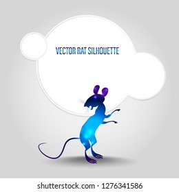 
Vector abstract illustration with a rat silhouette