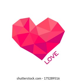 Vector abstract Illustration. Red heart isolated on a white background