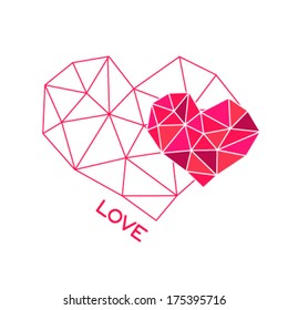 Vector abstract Illustration. Red heart isolated on a white background