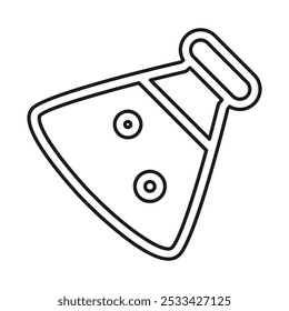 Vector abstract illustration of retort in linear style. Science, discovery, and space symbol. Chemistry element