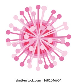 Vector abstract illustration of a round particle, virus bacterium.