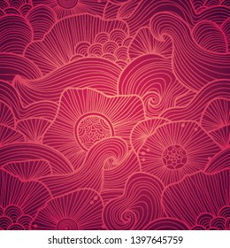 Vector abstract illustration with sea plants. Seabed illustration. Exotic tropical design.