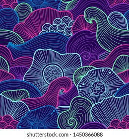 Vector abstract illustration with sea plants. Floral illustration. Exotic tropical design.