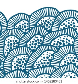 Vector abstract illustration with sea plants. Floral illustration. Exotic tropical design.