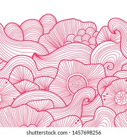 Vector abstract illustration with sea plants. Floral illustration. Exotic tropical design.