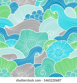 Vector abstract illustration with sea plants. Floral illustration. Exotic tropical design.