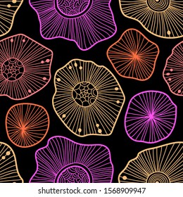 Vector abstract illustration with sea plants. Floral illustration.